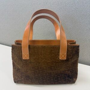 Celine Macadam Suede Handbag